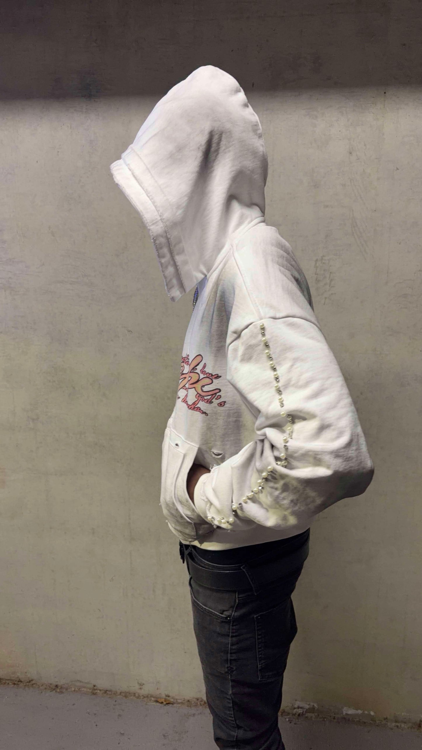 Sacrificial love hoodie “White multicolor”