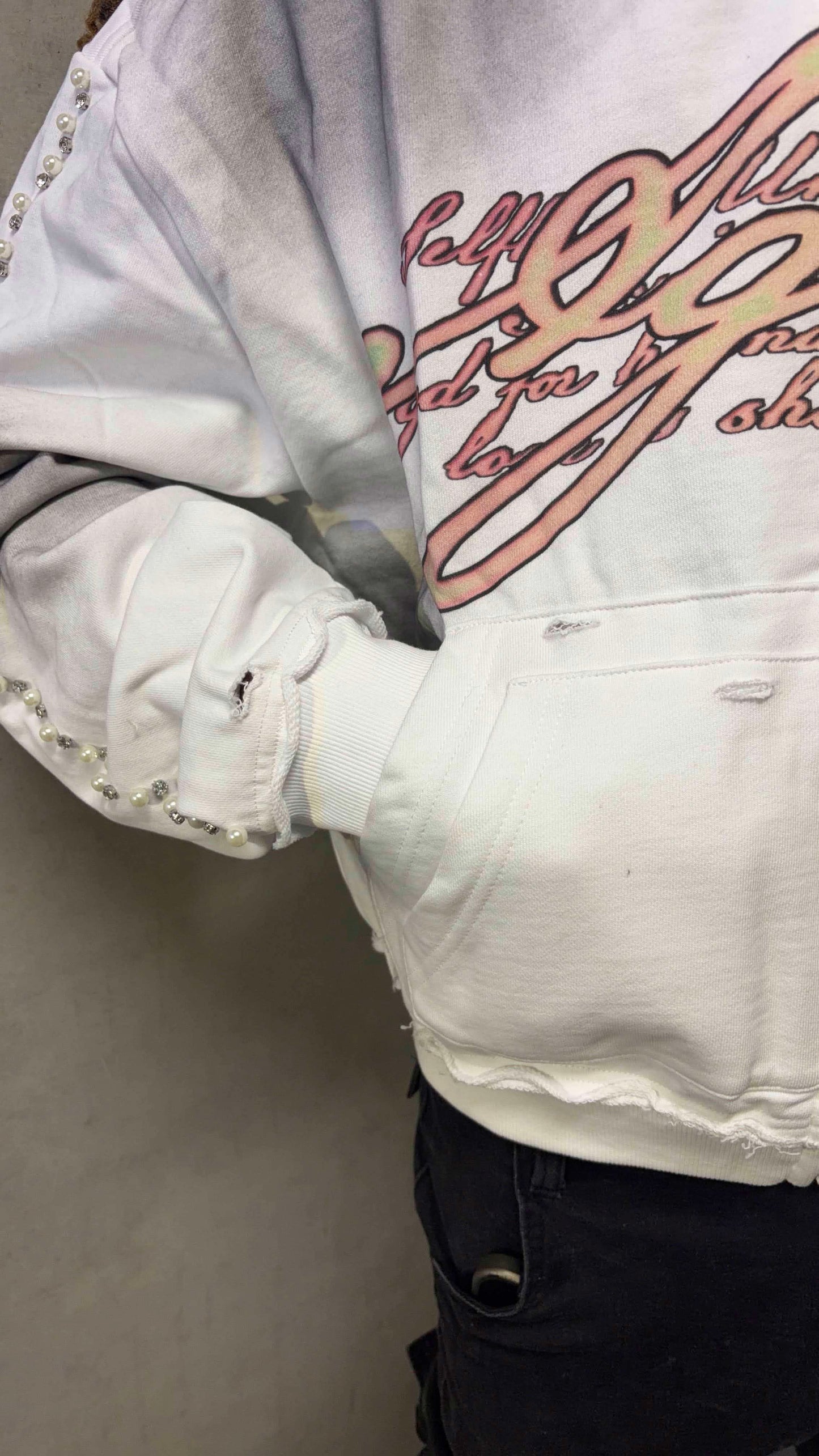 Sacrificial love hoodie “White multicolor”